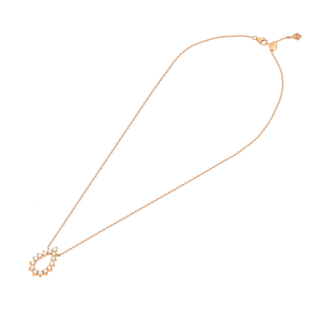 Barq Drop Rose Gold Diamond Necklace - Samra Jewellery - Diamond Jewellery - BARQ