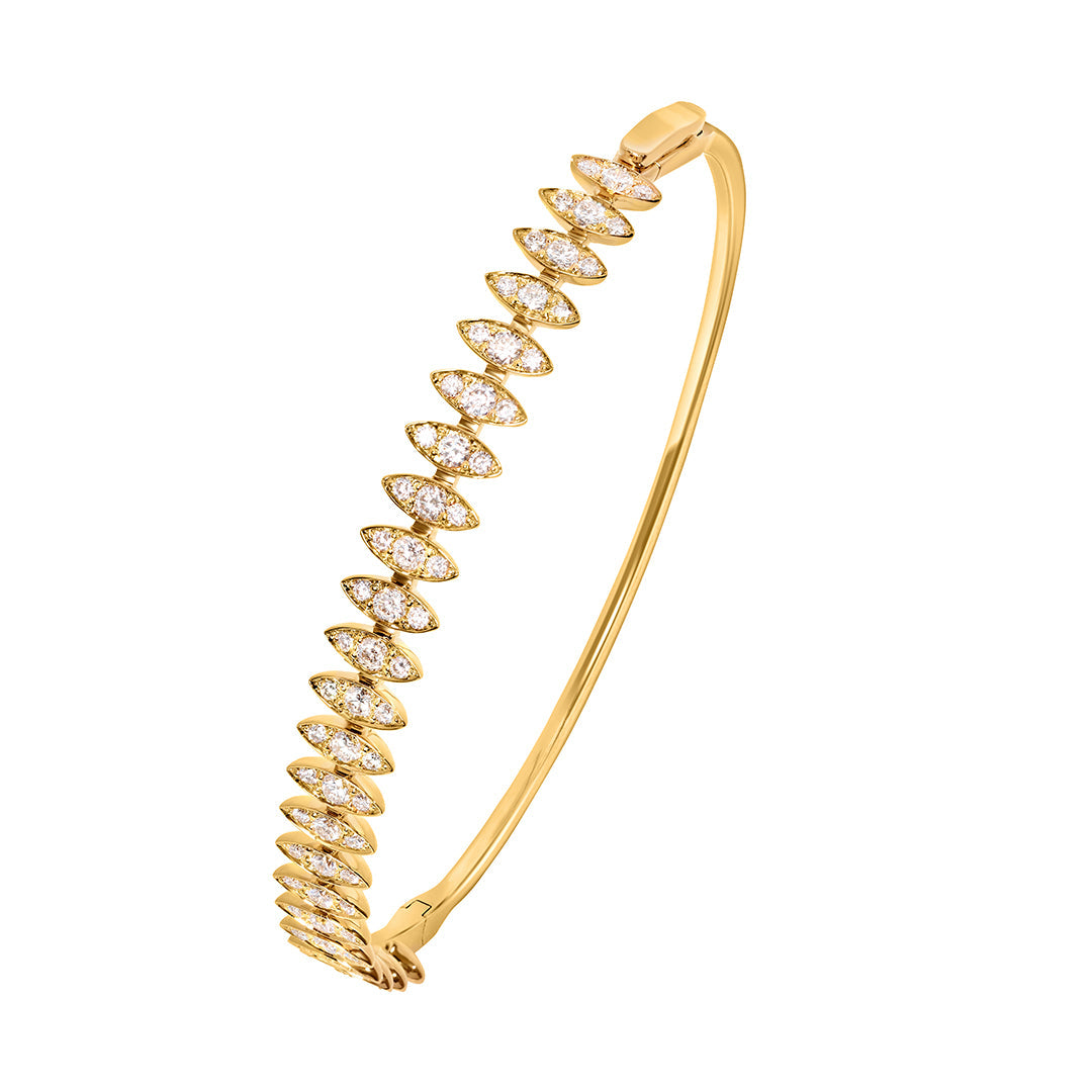 Barq Marquise Yellow Gold Diamond Large Bangle - Samra Jewellery - Diamond Jewellery - BARQ