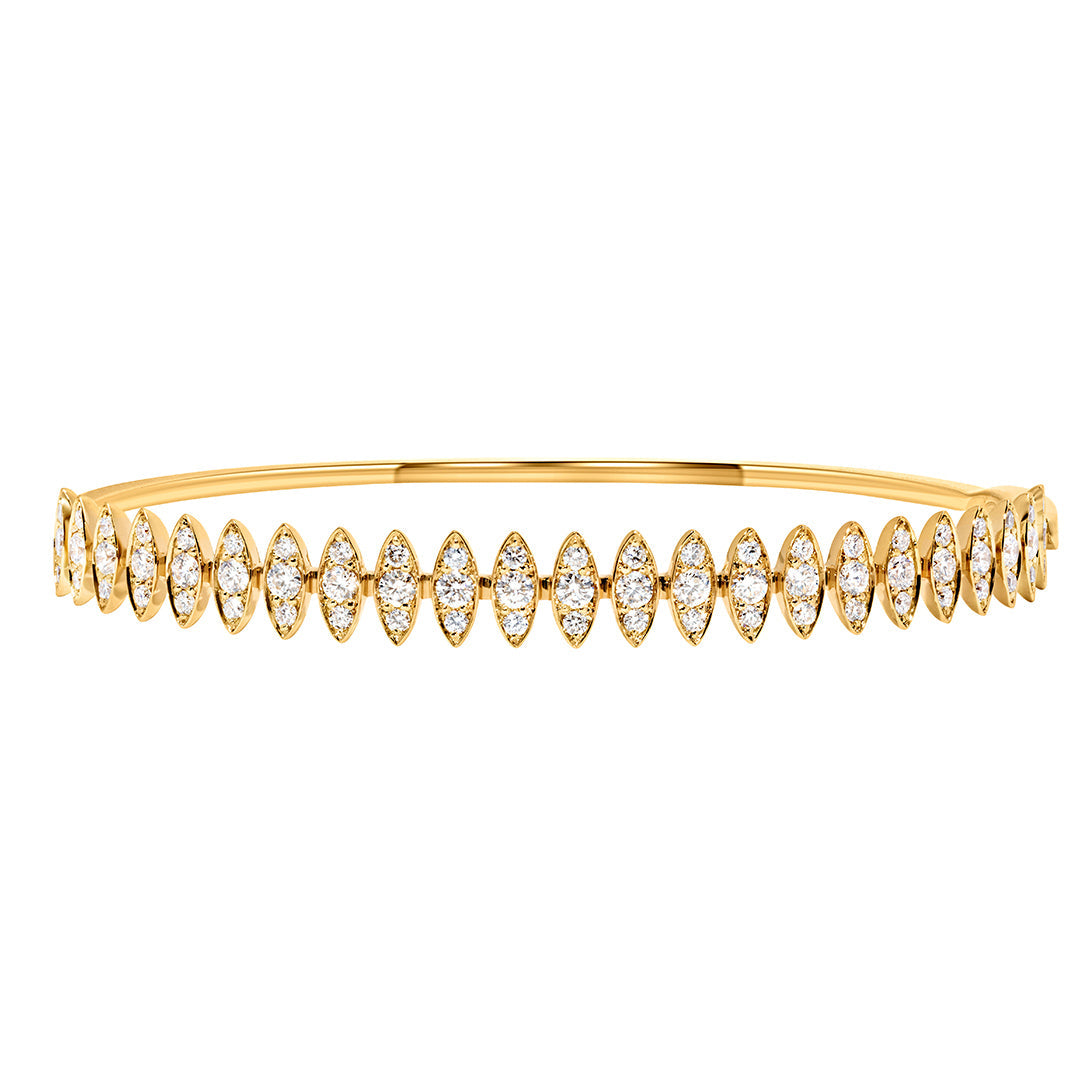 Barq Marquise Yellow Gold Diamond Large Bangle - Samra Jewellery - Diamond Jewellery - BARQ