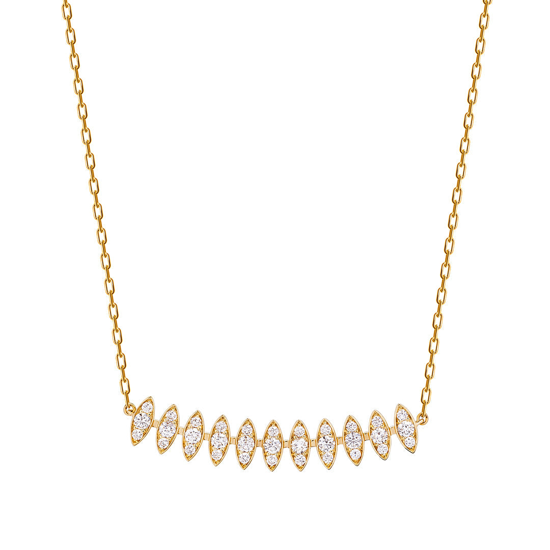 Barq Marquise Yellow Gold Diamond Large Necklace - Samra Jewellery - Diamond Jewellery - BARQ