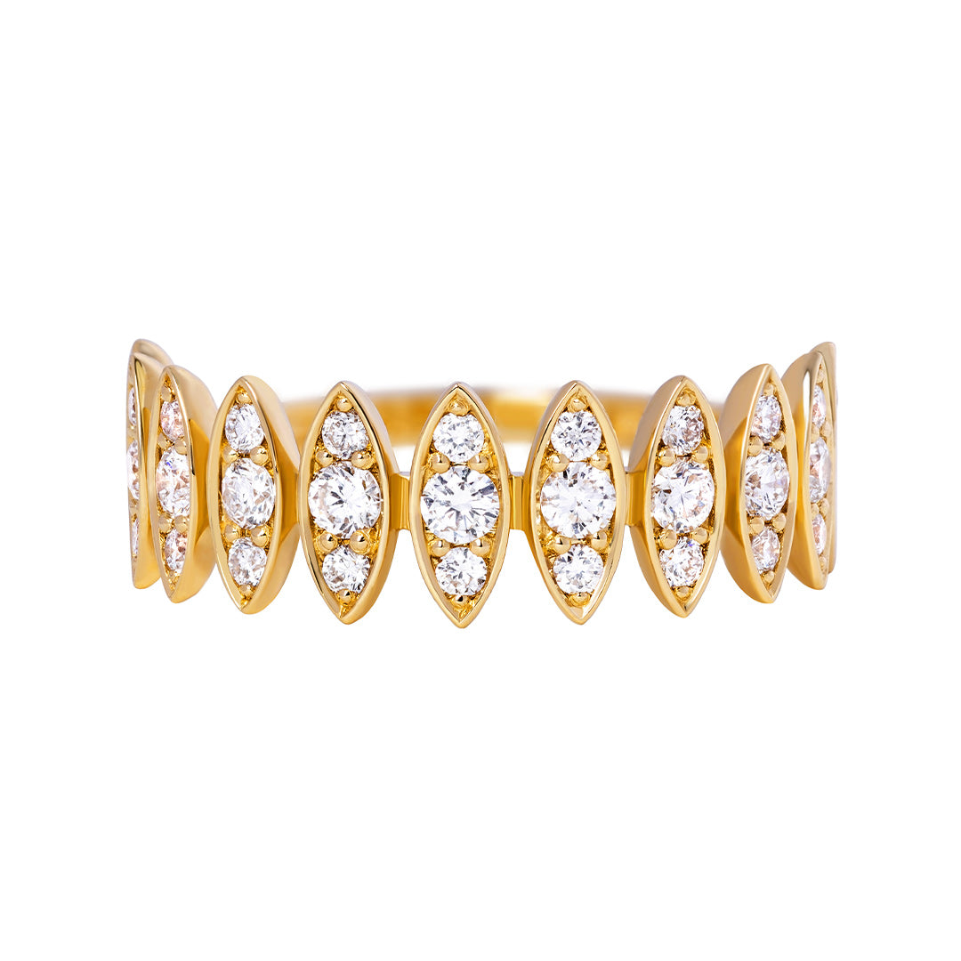 Barq Marquise Yellow Gold Diamond Large Ring - Samra Jewellery - Diamond Jewellery - BARQ