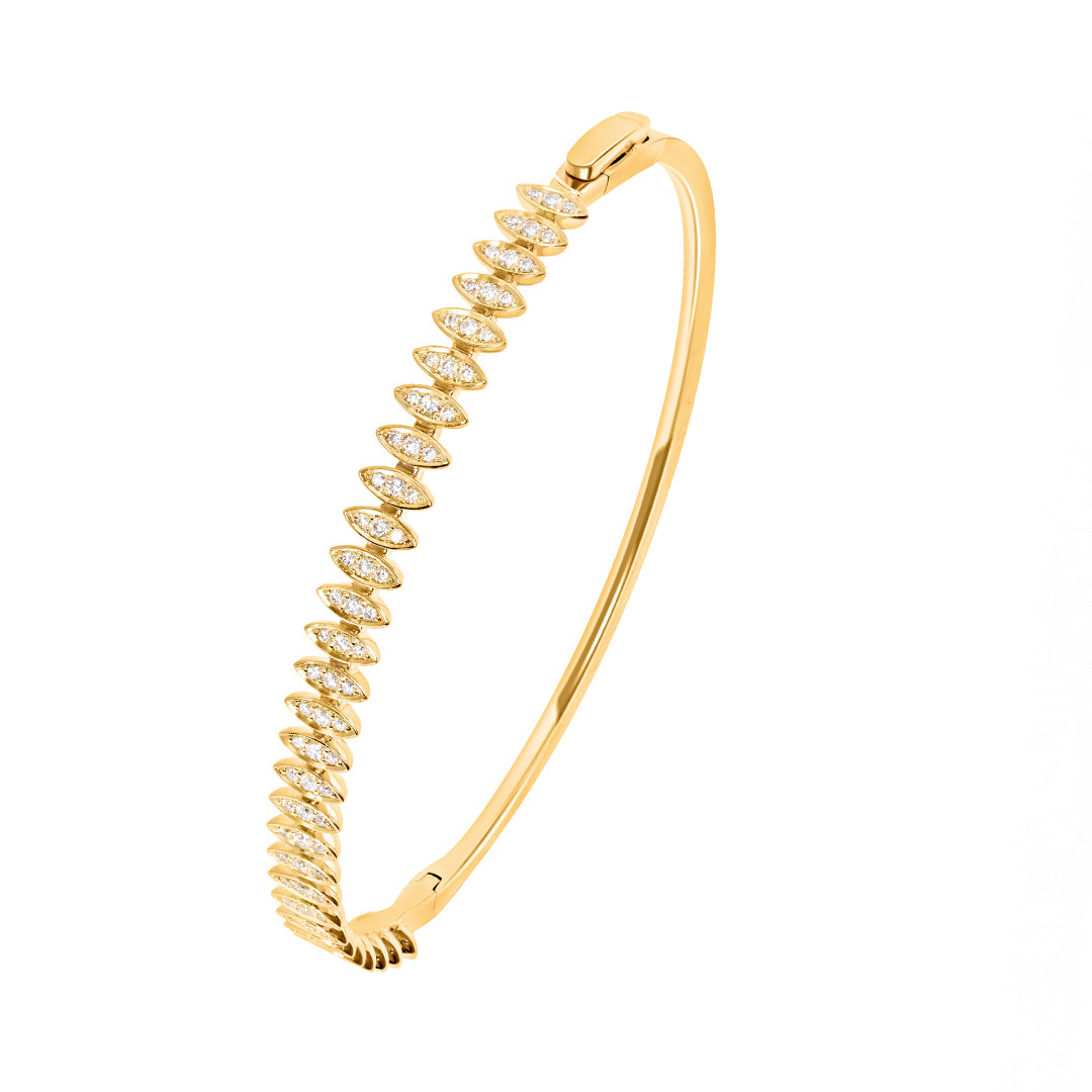 Barq Marquise Yellow Gold Diamond Small Bangle - Samra Jewellery - Diamond Jewellery - BARQ