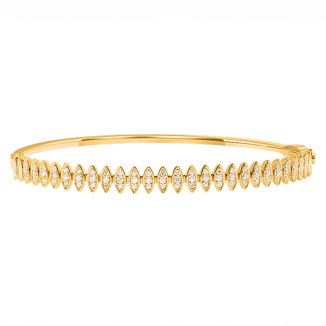 Barq Marquise Yellow Gold Diamond Small Bangle - Samra Jewellery - Diamond Jewellery - BARQ