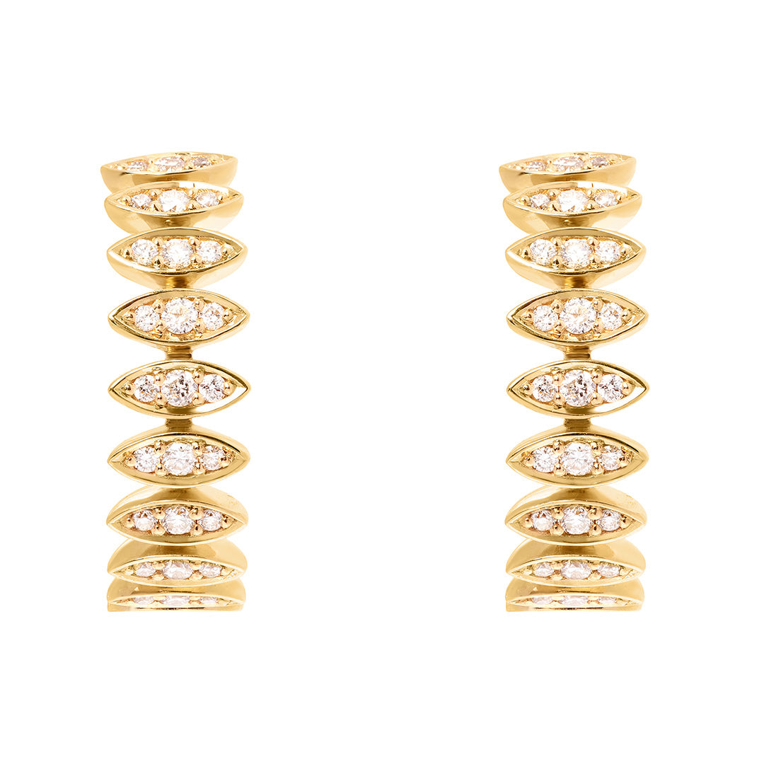 Barq Marquise Yellow Gold Diamond Small Earring - Samra Jewellery - Diamond Jewellery - BARQ