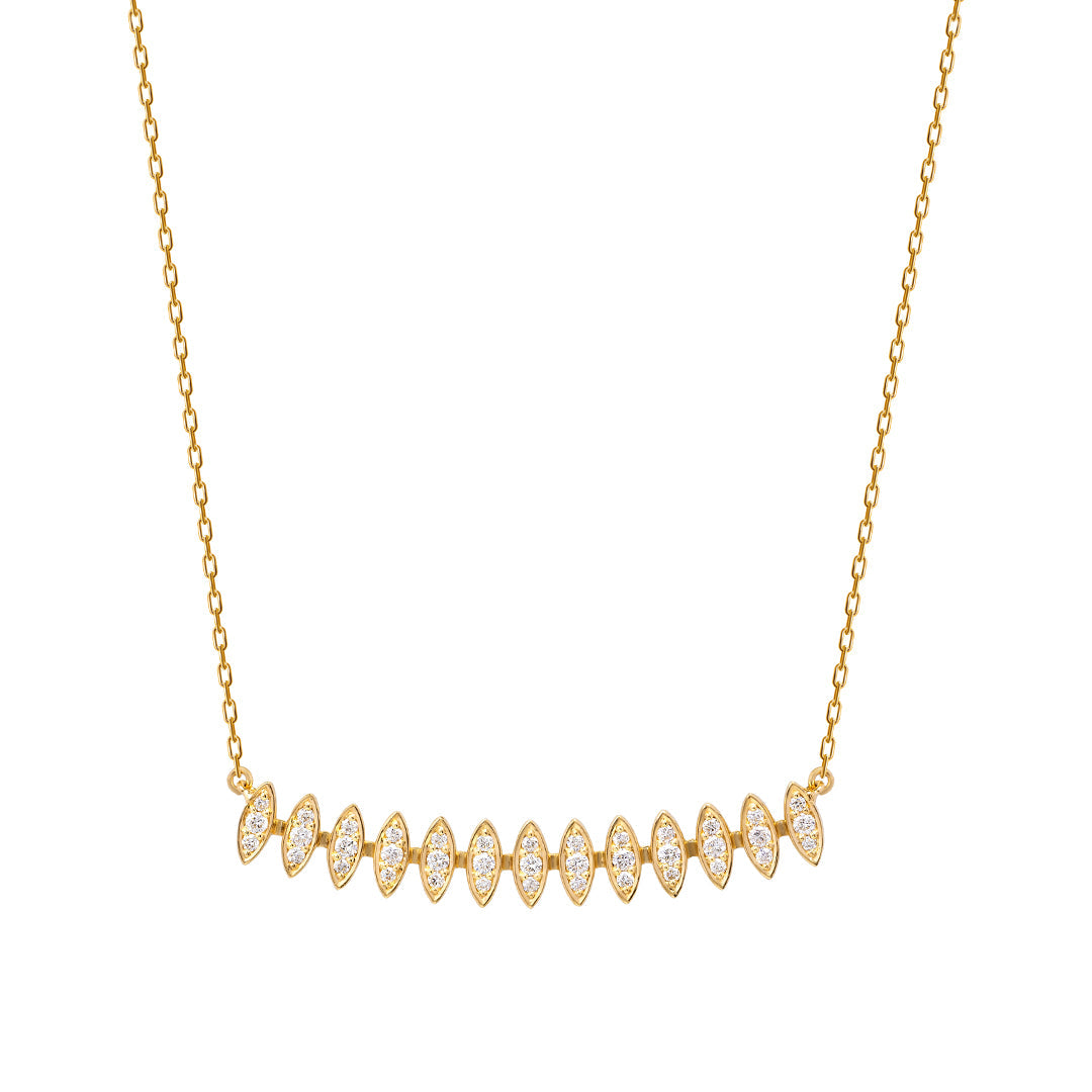 Barq Marquise Yellow Gold Diamond Small Necklace - Samra Jewellery - Diamond Jewellery - BARQ