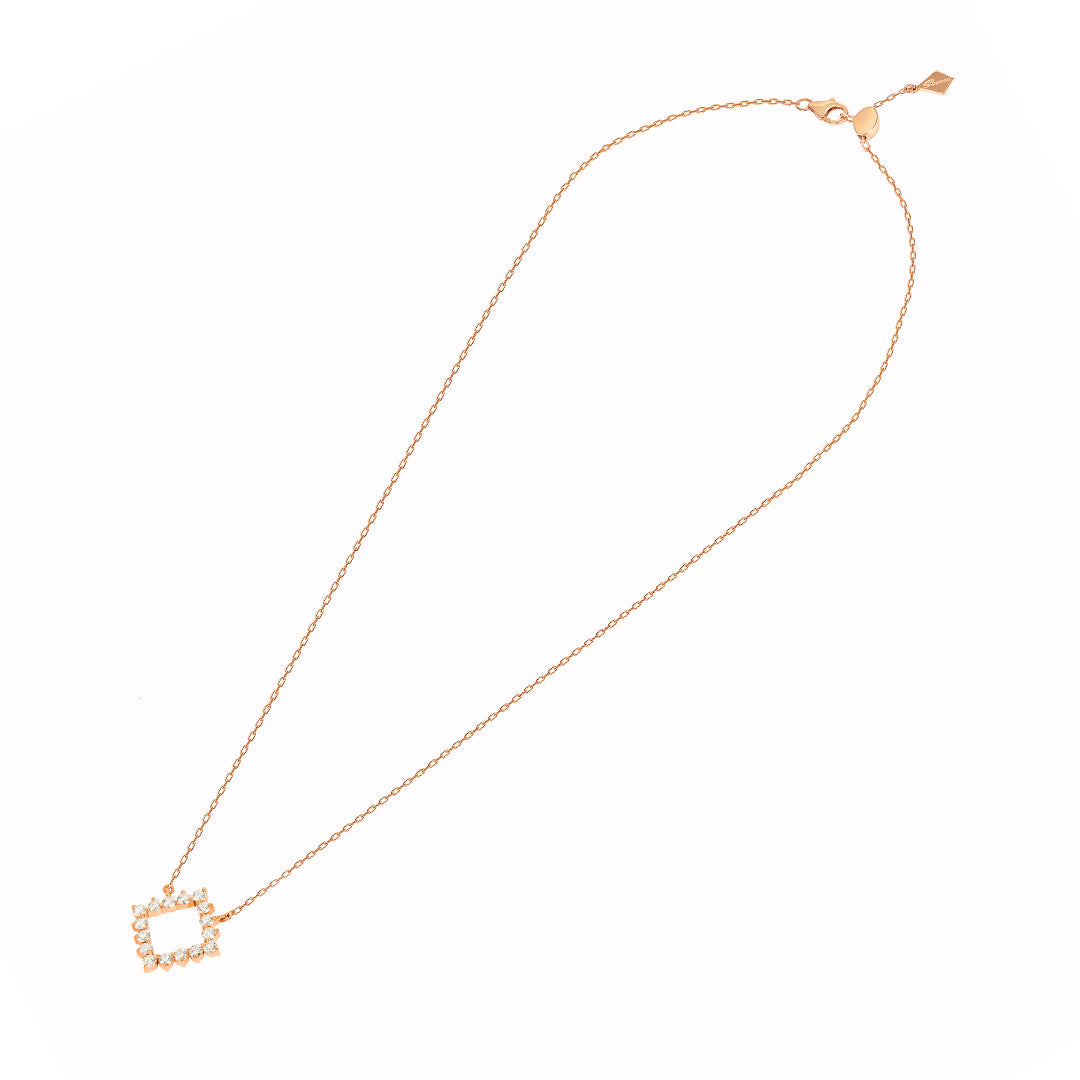 Barq Drop Rose Gold Diamond Necklace - Samra Jewellery - Diamond Jewellery - BARQ