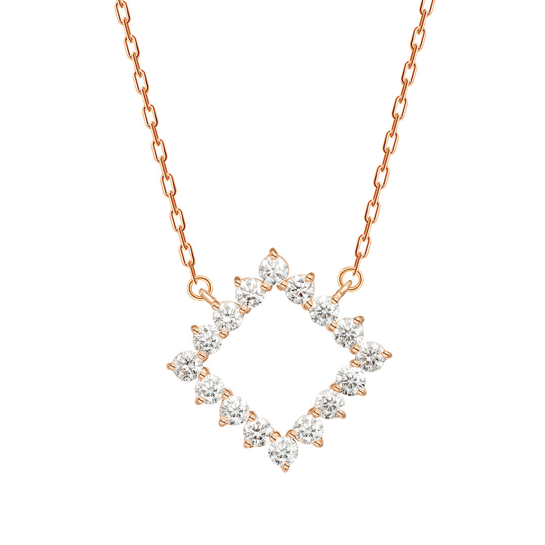 Barq Drop Rose Gold Diamond Necklace - Samra Jewellery - Diamond Jewellery - BARQ