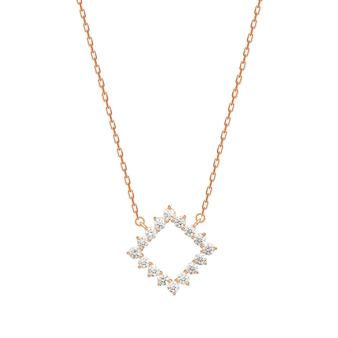 Barq Drop Rose Gold Diamond Necklace - Samra Jewellery - Diamond Jewellery - BARQ