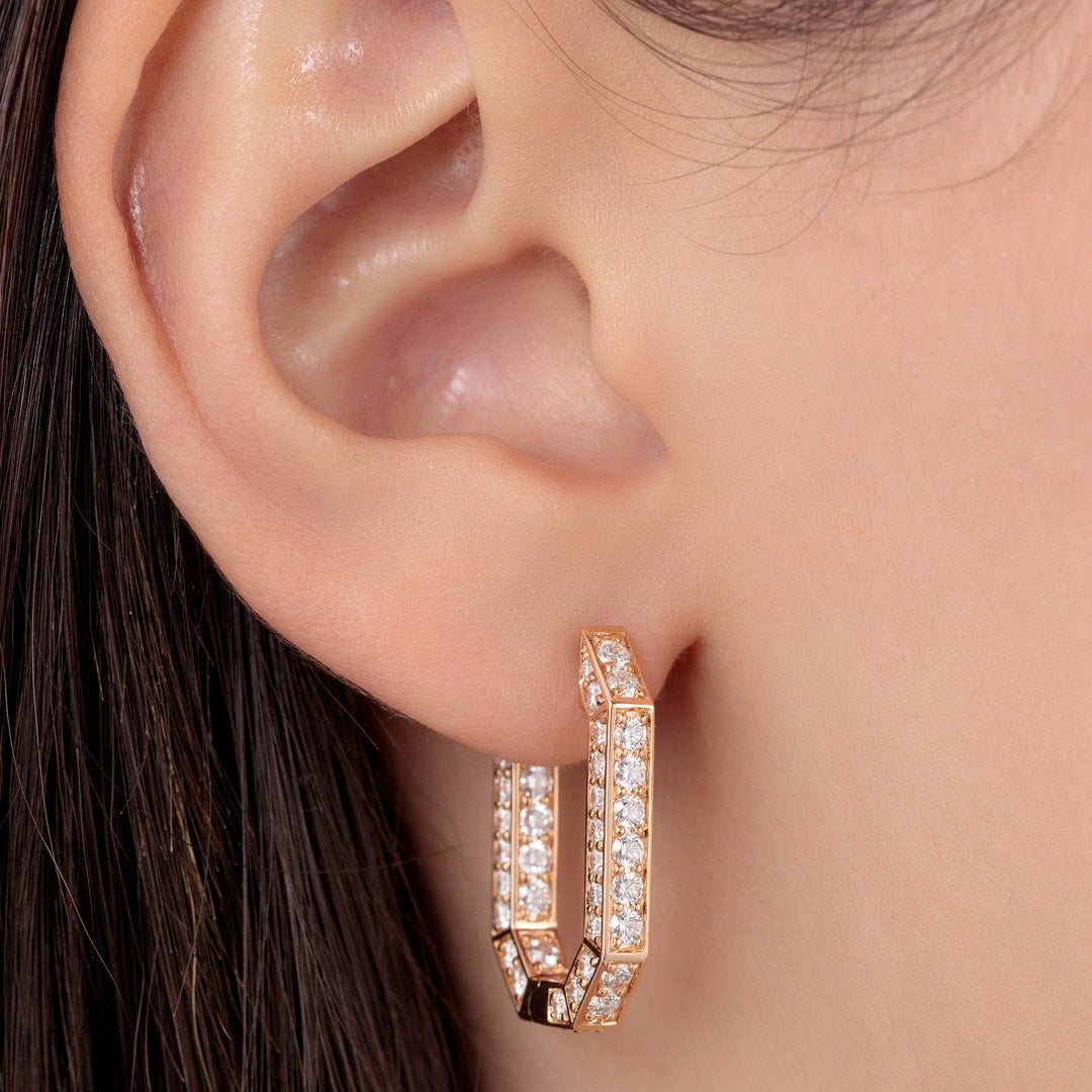 Birwaz Turath Diamond Hoop Earrings - Samra Jewellery - Diamond Jewellery - TURATH