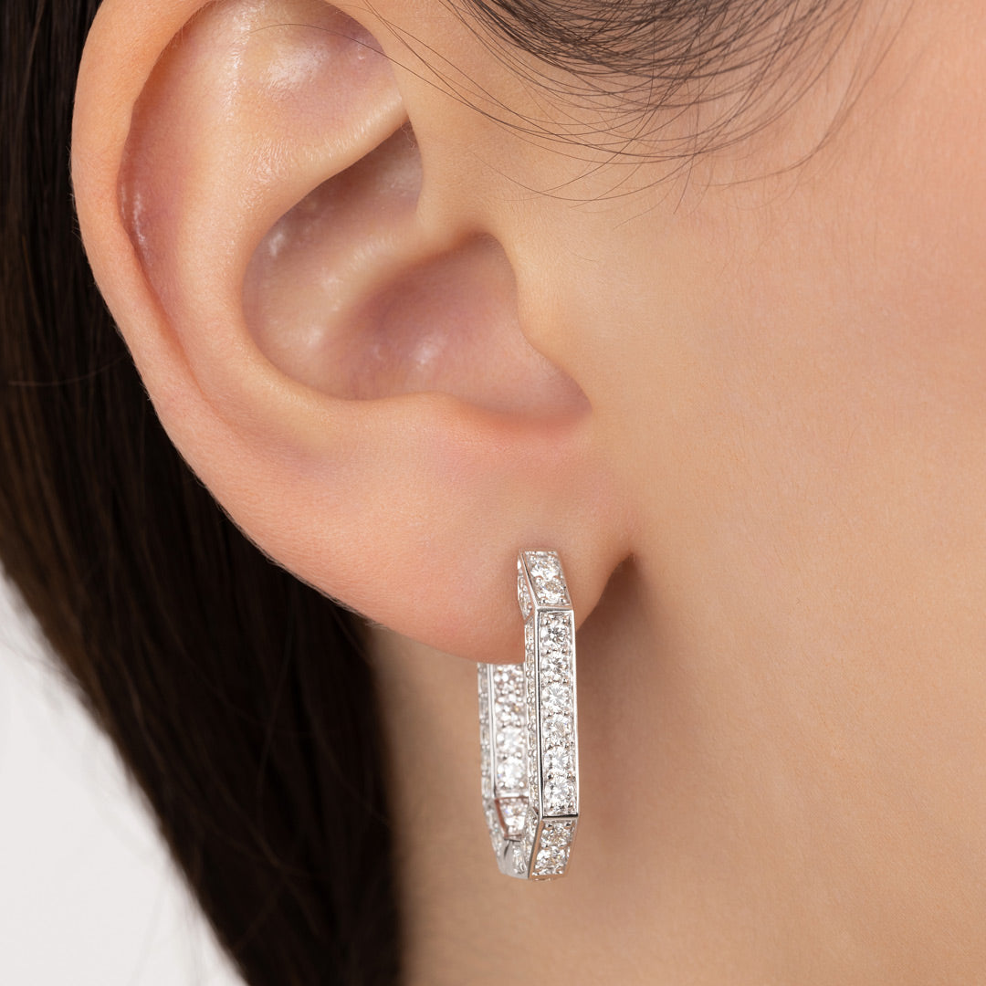 Birwaz Turath Diamond Hoop Earrings - Samra Jewellery - Diamond Jewellery - TURATH