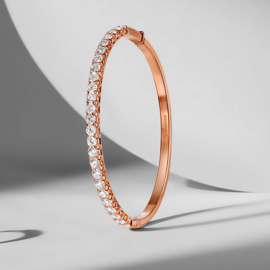 Thalj Rose Gold Diamond Bangle - Samra Jewellery - Diamond Jewellery - THALJ