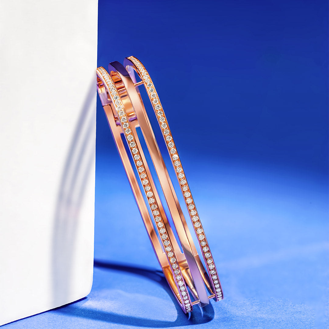 Wid Rose Gold Diamond Bangle - Samra Jewellery - Diamond Jewellery - WID