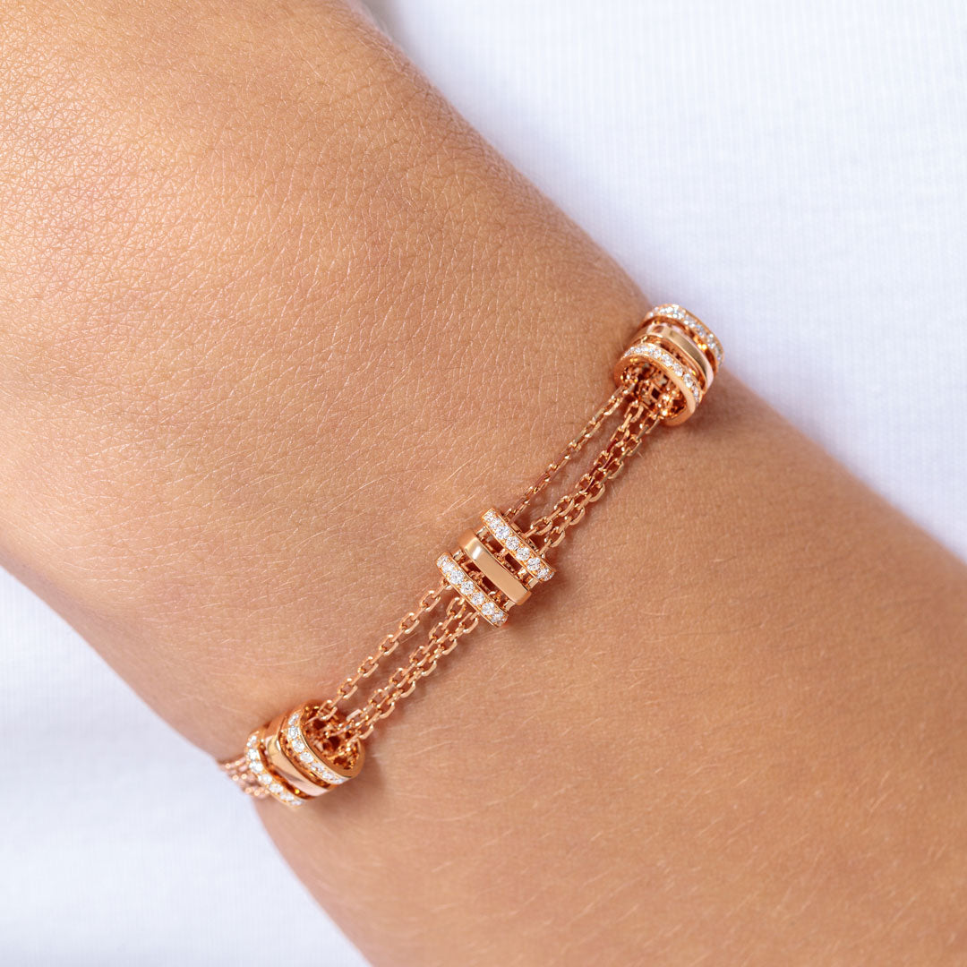 Wid Rose Gold Diamond Bracelet - Samra Jewellery - Diamond Jewellery - WID