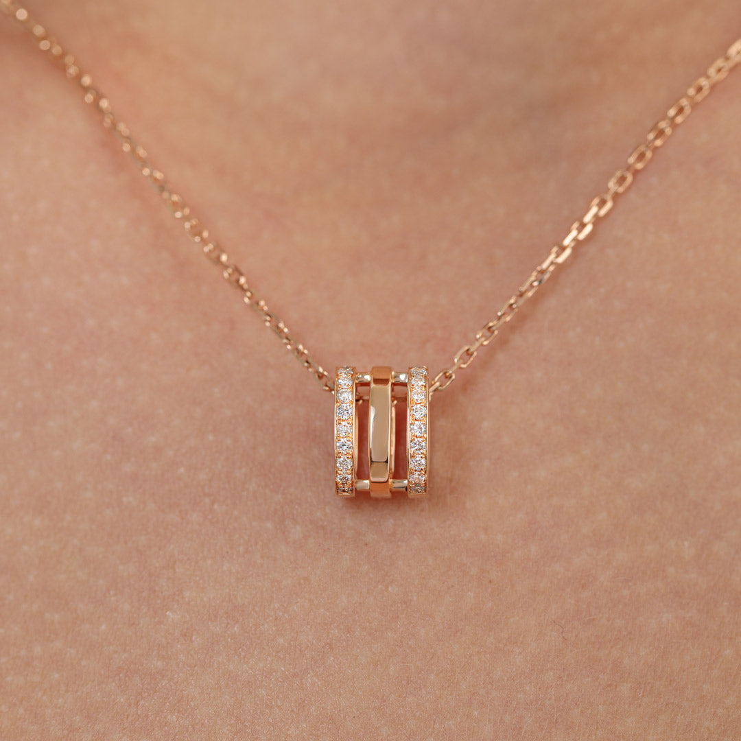 Wid Rose Gold Diamond Necklace - Samra Jewellery - Diamond Jewellery - WID