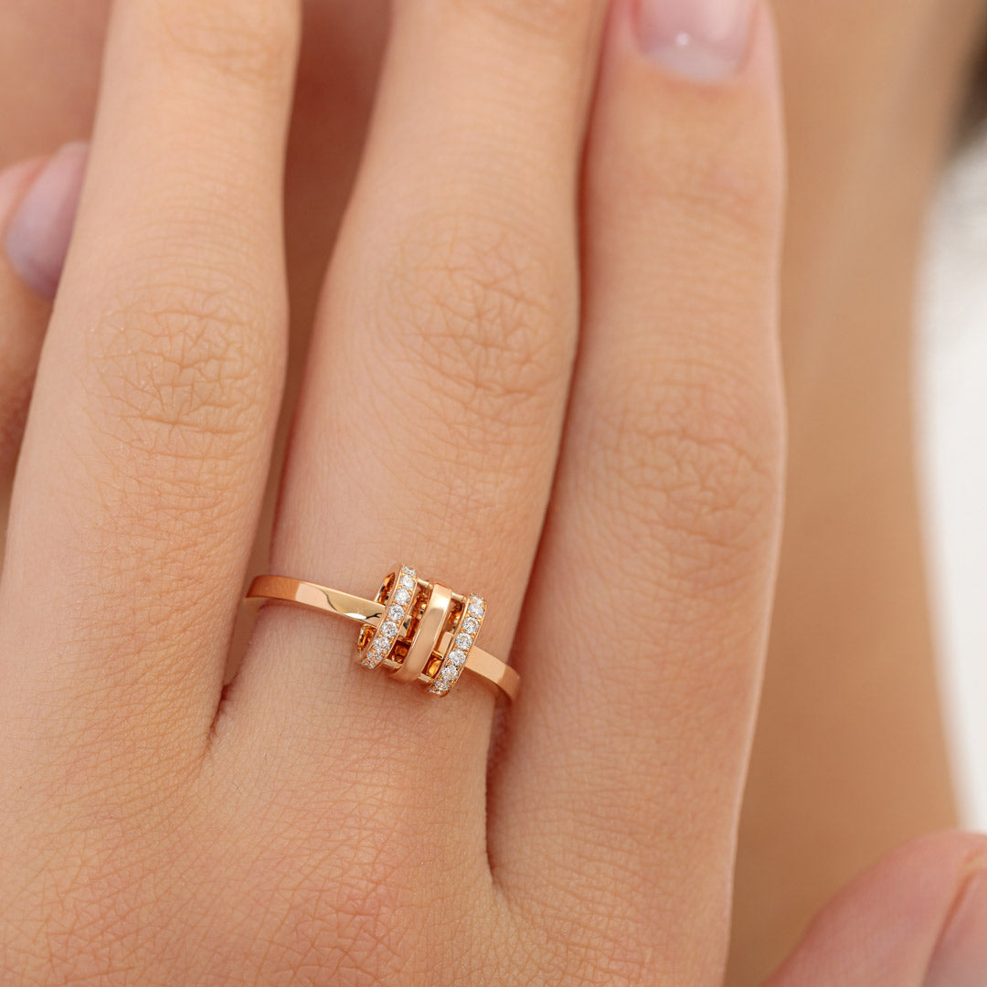 Wid Rose Gold Diamond Ring - Samra Jewellery - Diamond Jewellery - WID