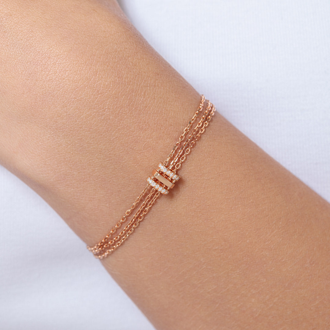 Wid Rose Gold Diamond Single Bracelet - Samra Jewellery - Diamond Jewellery - WID