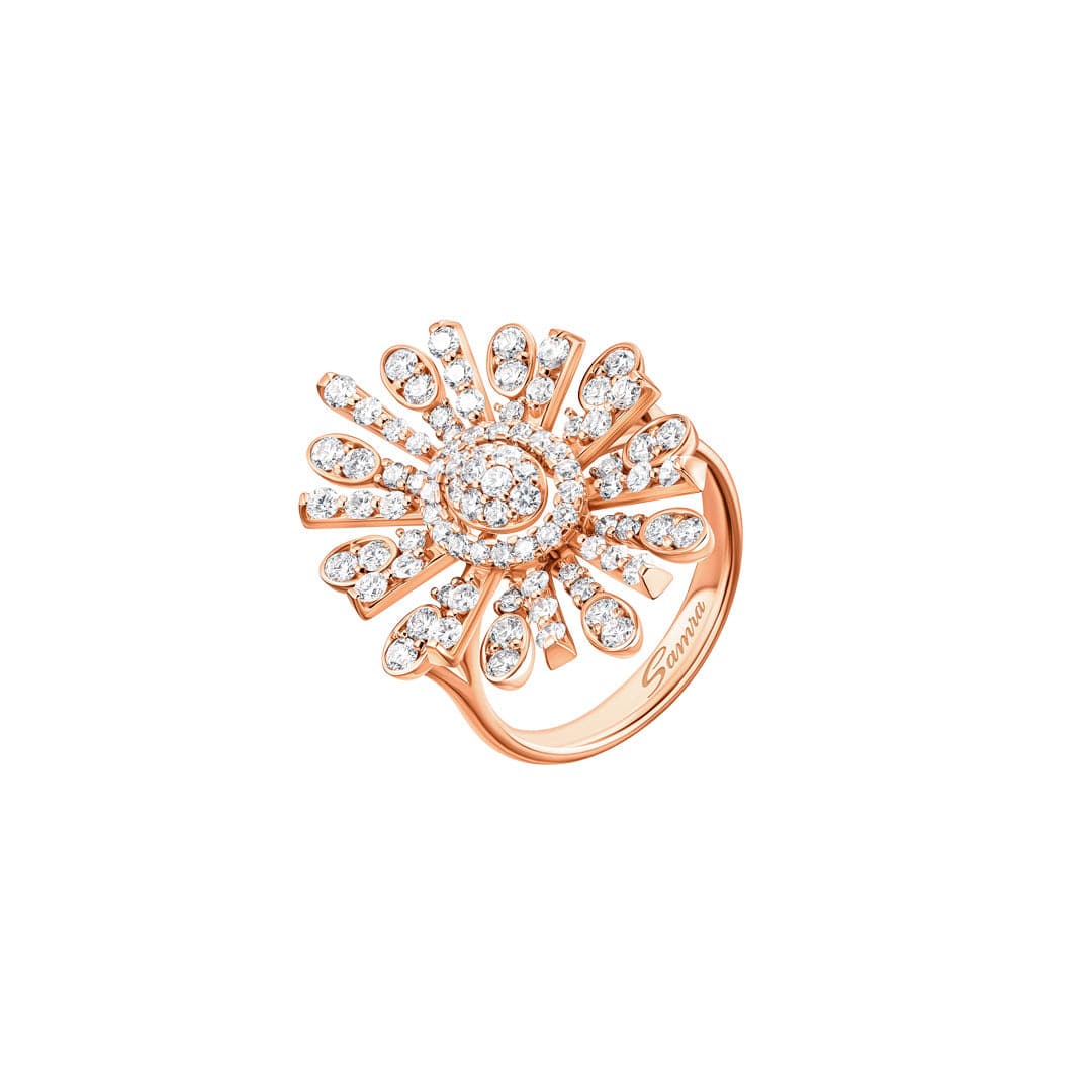 Barq Oval Rose Gold Diamond Ring - Samra Jewellery - Diamond Jewellery - BARQ