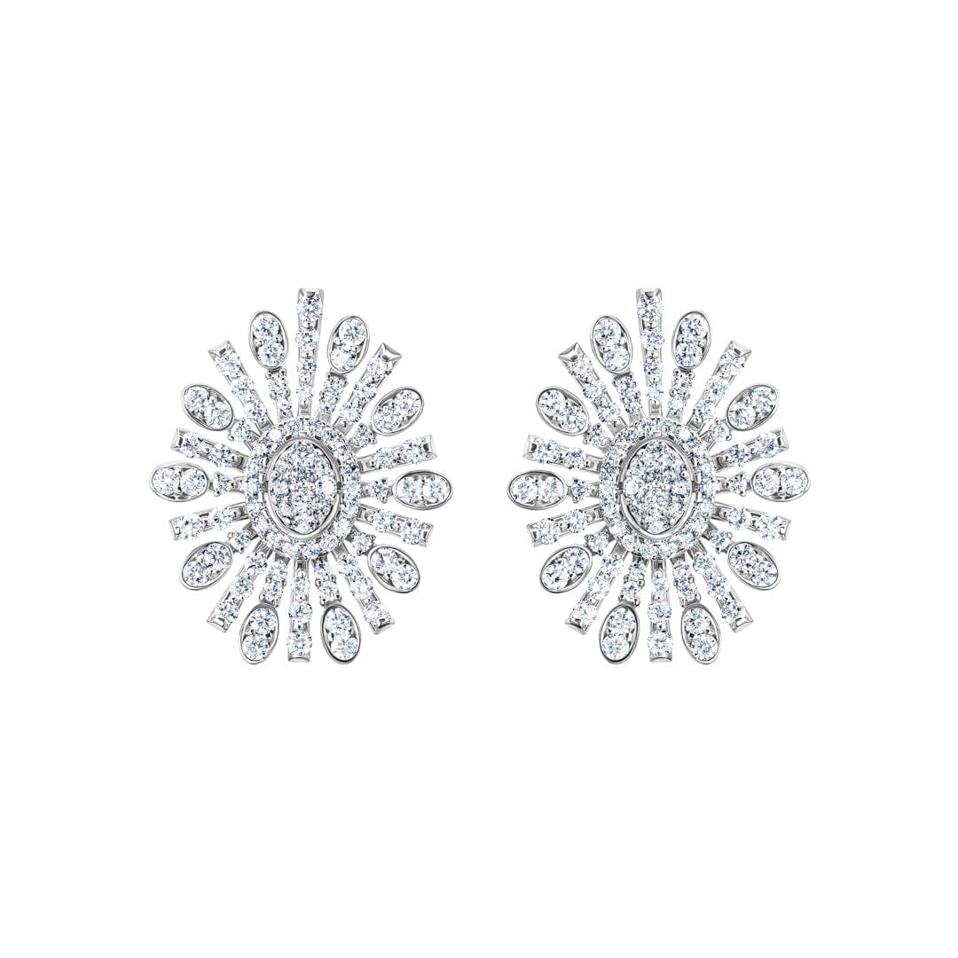 Barq Oval White Gold Diamond Earring - Samra Jewellery - Diamond Jewellery - BARQ