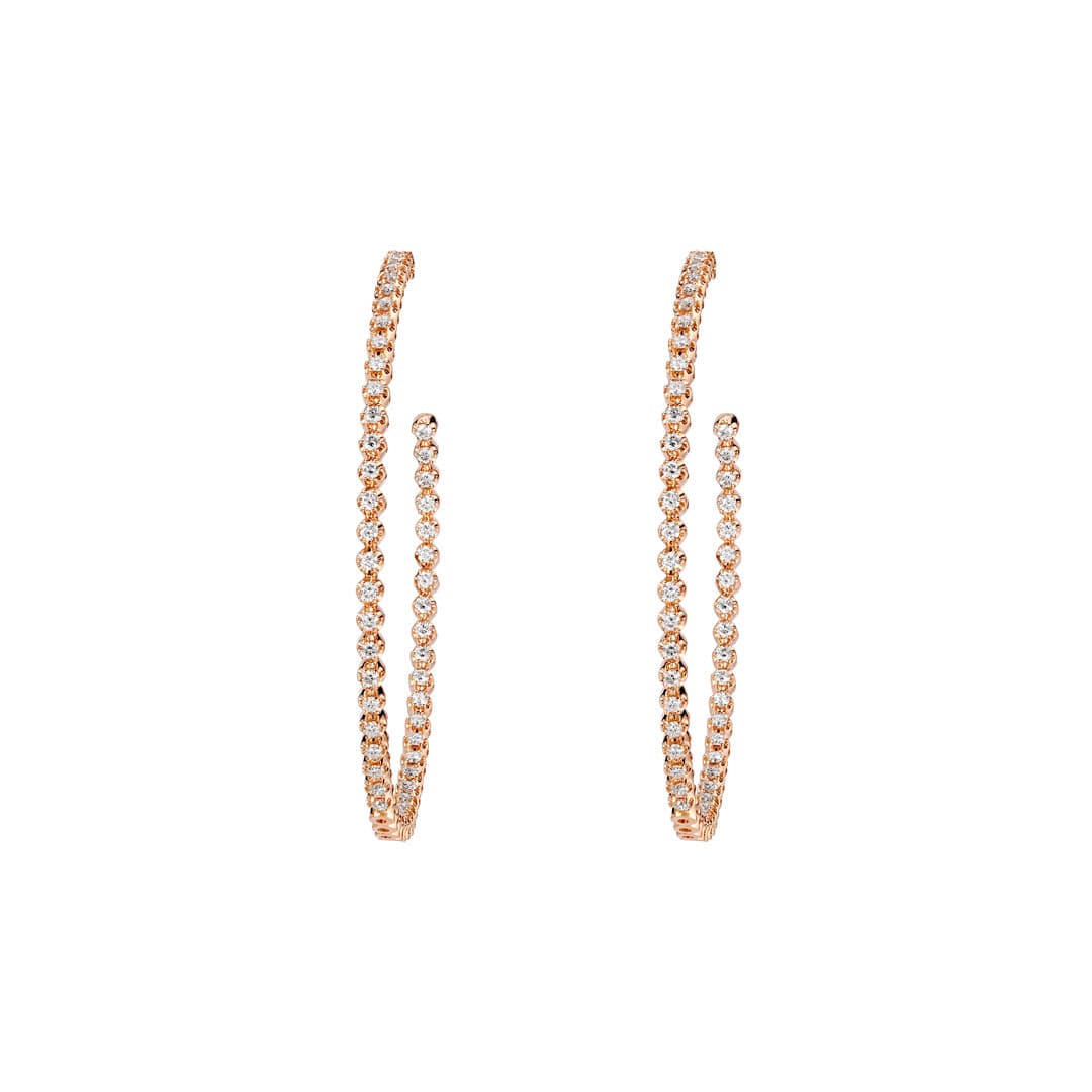 Barq Rose Gold Brilliant Diamond Large Hoop Earring - Samra Jewellery - Diamond Jewellery - BARQ