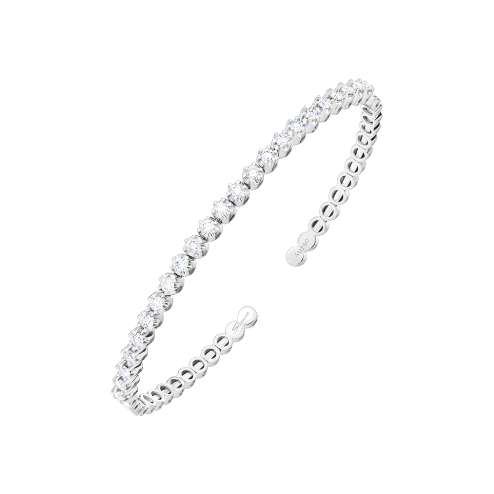 Barq White Gold Diamond Bangle - Samra Jewellery - Diamond Jewellery - BARQ