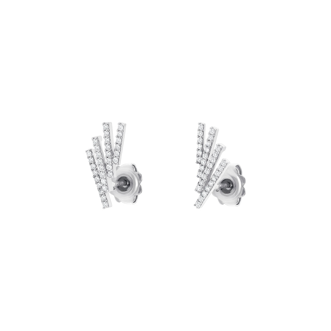 Barq White Gold Diamond Earring - Samra Jewellery - Diamond Jewellery - BARQ