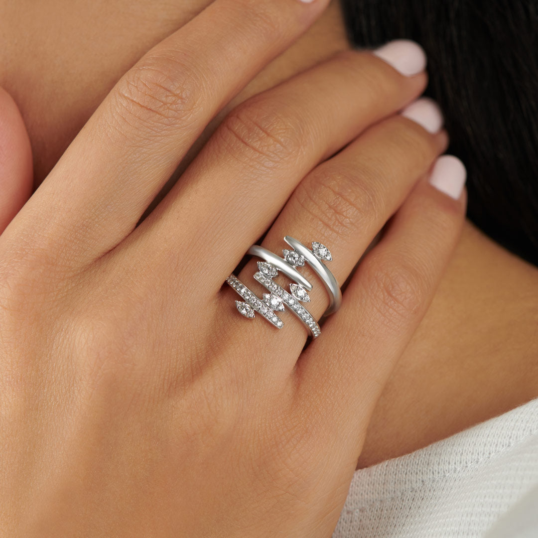 Barq White Gold Diamond Ring - Samra Jewellery - Diamond Jewellery - BARQ