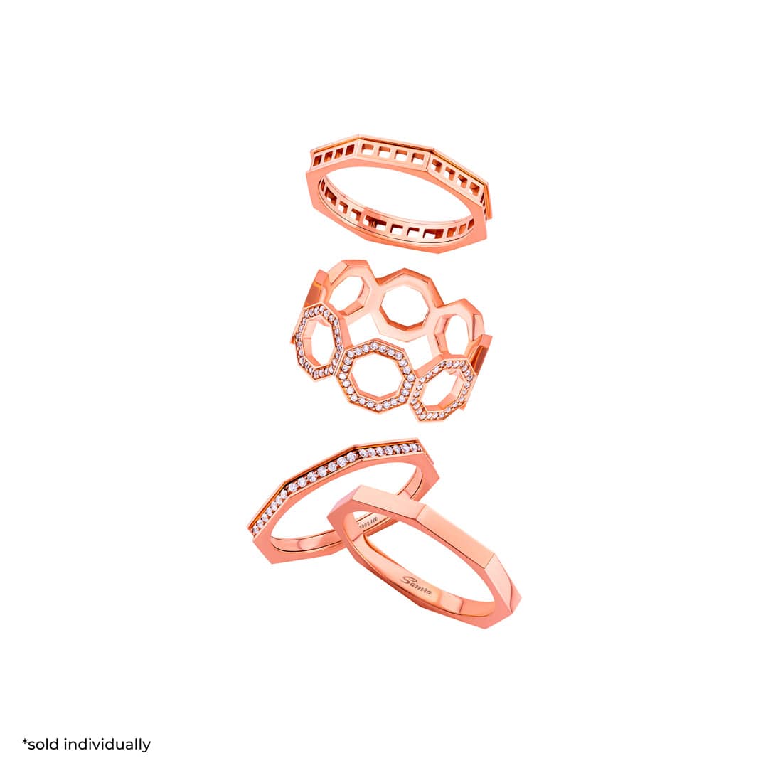 Dibla Turath Diamond Rose Gold Band - Samra Jewellery - Diamond Jewellery - TURATH