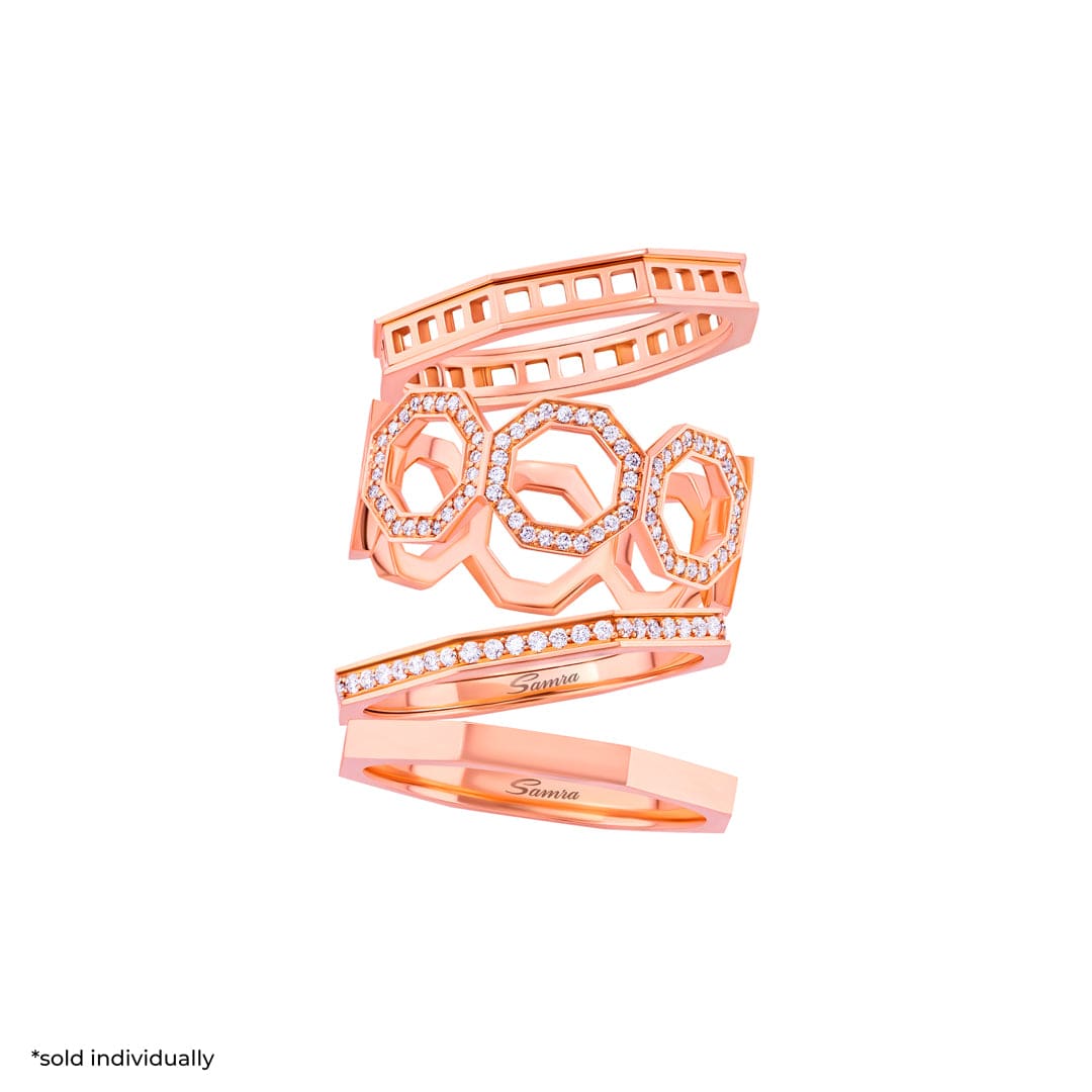 Dibla Turath Diamond Rose Gold Band - Samra Jewellery - Diamond Jewellery - TURATH