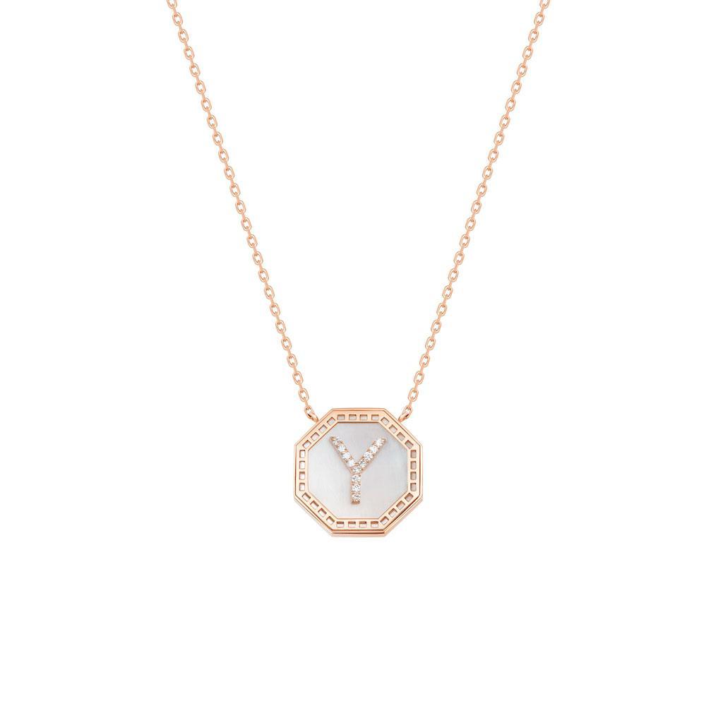 Harf Turath Letter Y Necklace - Samra Jewellery - Diamond Jewellery - TURATH