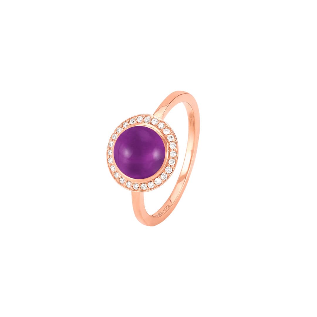 Kanz Rose Gold Diamond Amethyst Ring - Samra Jewellery - Diamond Jewellery - KANZ