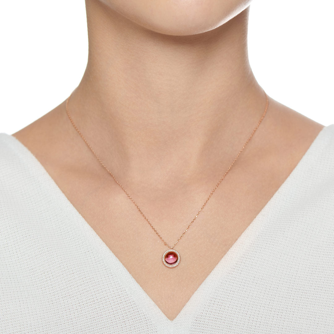 Kanz Rose Gold Diamond Rhodolite Necklace - Samra Jewellery - Diamond Jewellery - KANZ