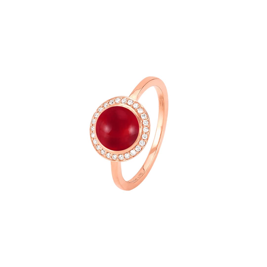 Kanz Rose Gold Diamond Rhodolite Ring - Samra Jewellery - Diamond Jewellery - KANZ