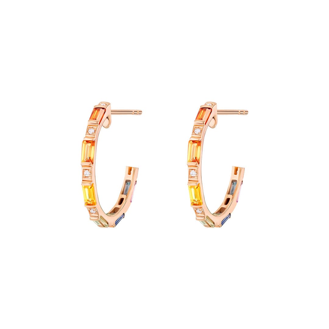 Kanz Rose Gold Sapphire Small Hoop Earring - Samra Jewellery - Diamond Jewellery - KANZ