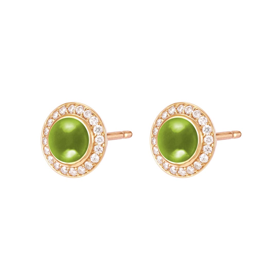 Kanz Yellow Gold Diamond Peridot Earring - Samra Jewellery - Diamond Jewellery - KANZ