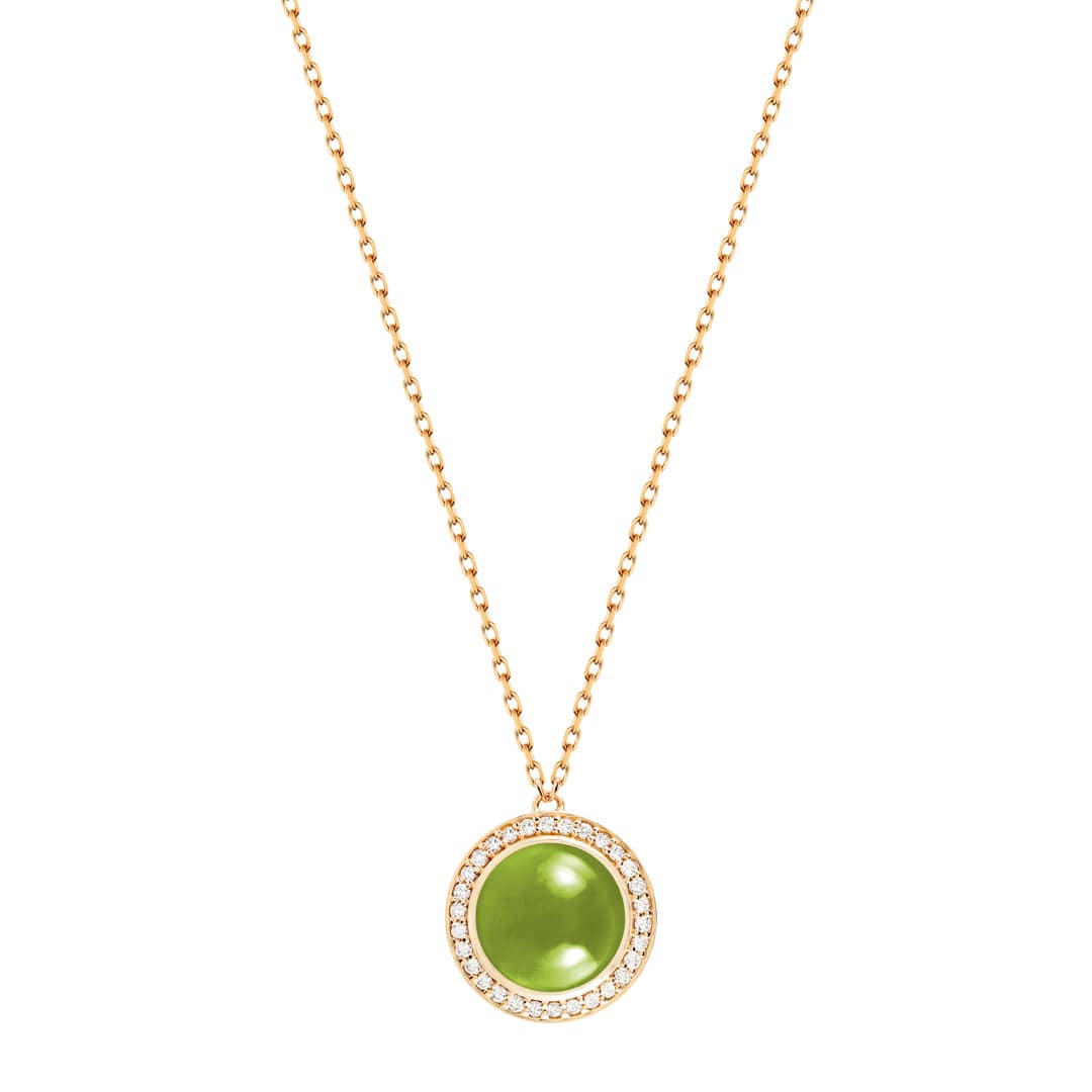 Kanz Yellow Gold Diamond Peridot Necklace - Samra Jewellery - Diamond Jewellery - KANZ