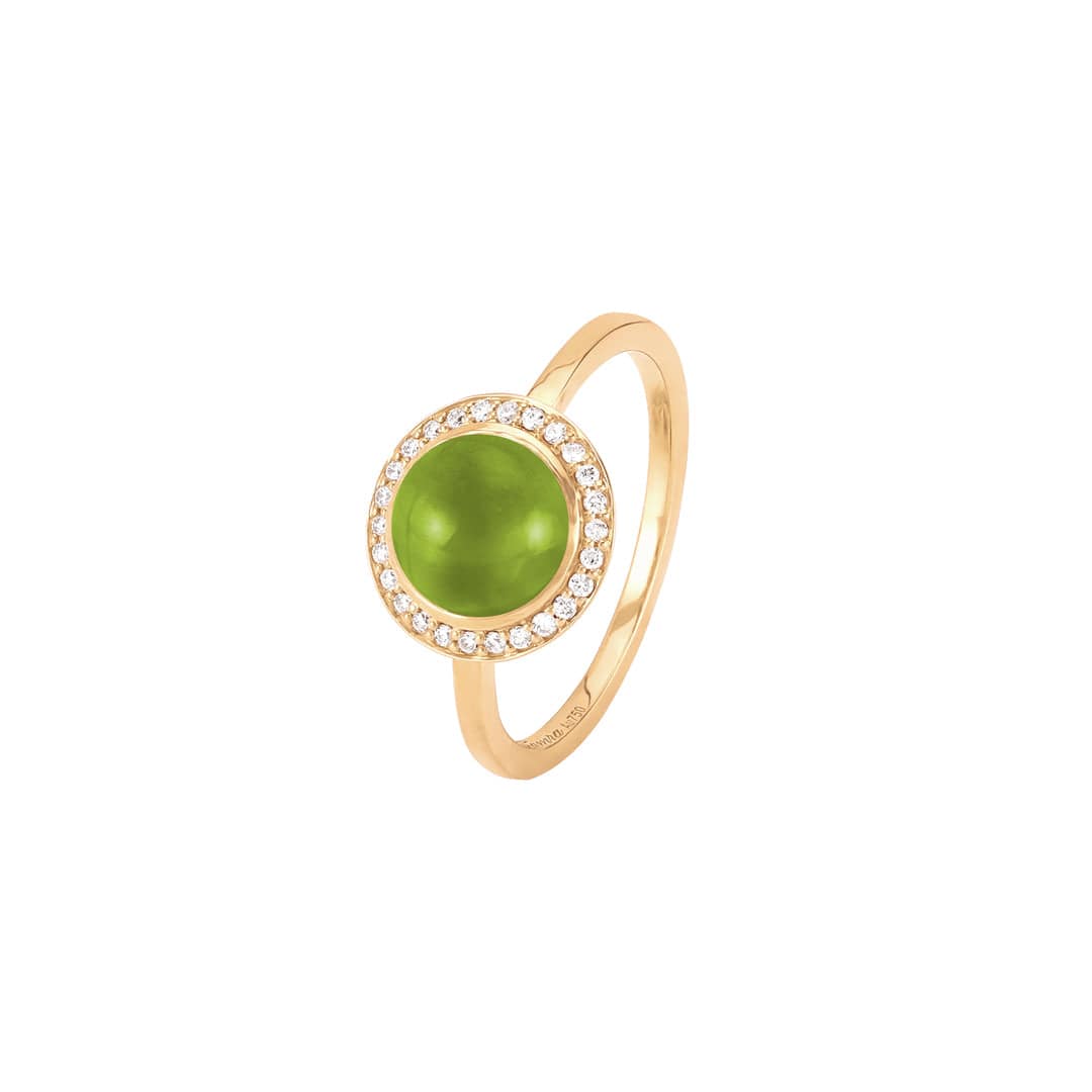 Kanz Yellow Gold Diamond Peridot Ring - Samra Jewellery - Diamond Jewellery - KANZ