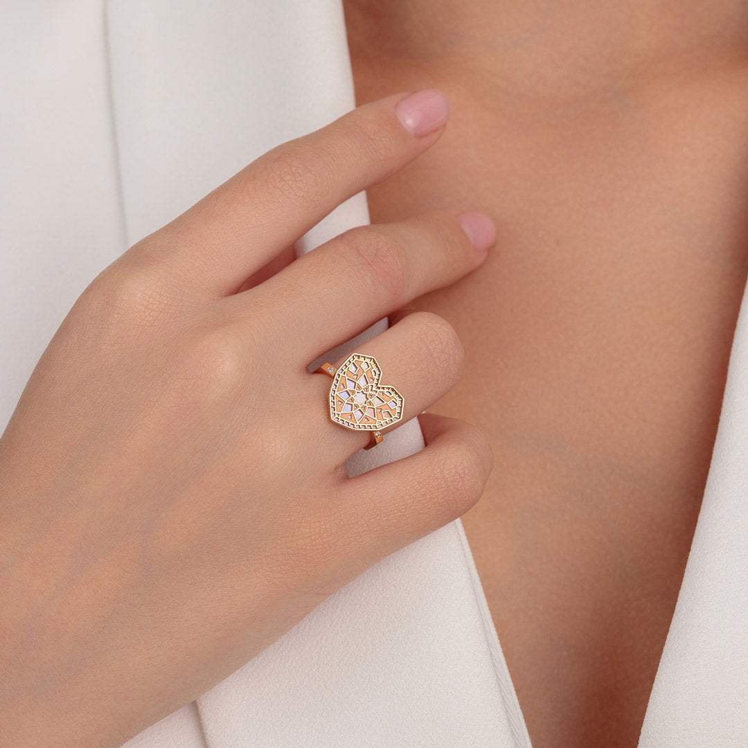 Qalb Turath Small Ring - Samra Jewellery - Diamond Jewellery - TURATH