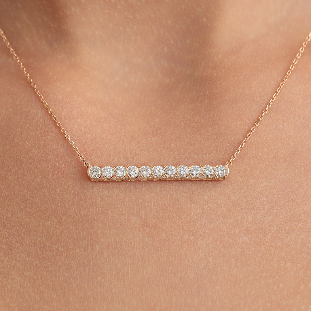 Thalj Rose Gold Diamond Necklace - Samra Jewellery - Diamond Jewellery - THALJ